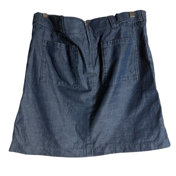 A.P.C. Jupe Nairobi Blue Denim Tie Waist A-Line Utility Mini Skirt Size L - Picture 6 of 8